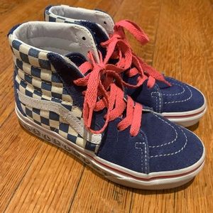 Vans Kid's Checkerboard Sneakers SK8-Hi Vans BMX True Navy& White Size 13